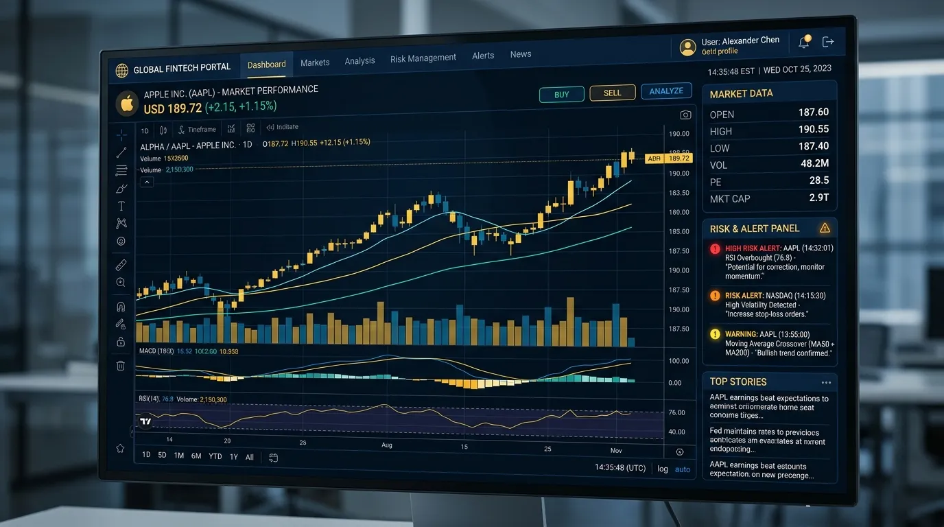 Stock market analysis and risk control breakdown (Illustrative Graphic)